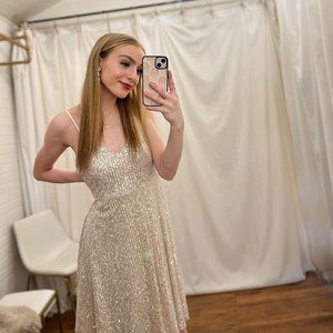 Sparkly V-Neck Dress